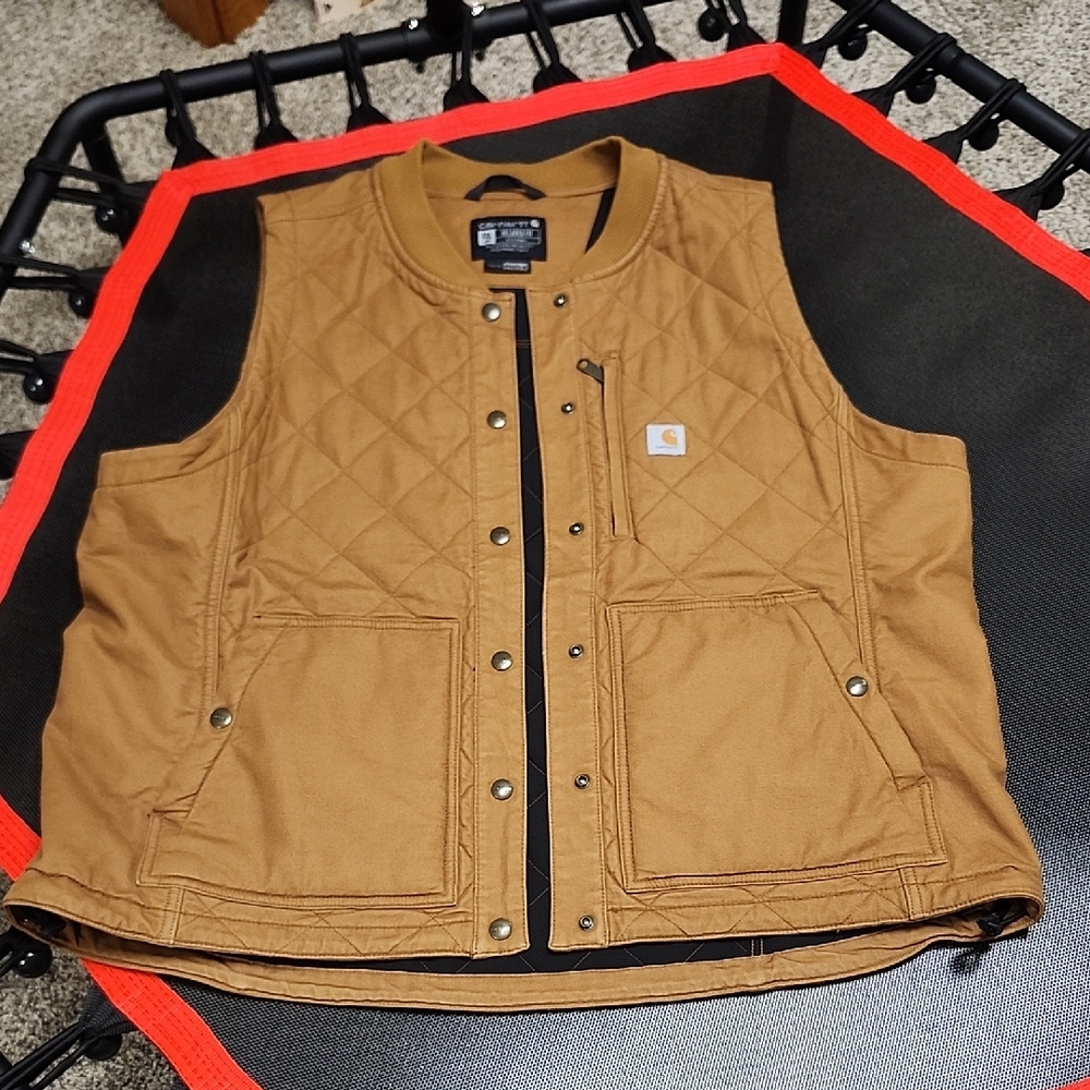 Carhartt Womens Tan Quilted Vest Size 2X. #2